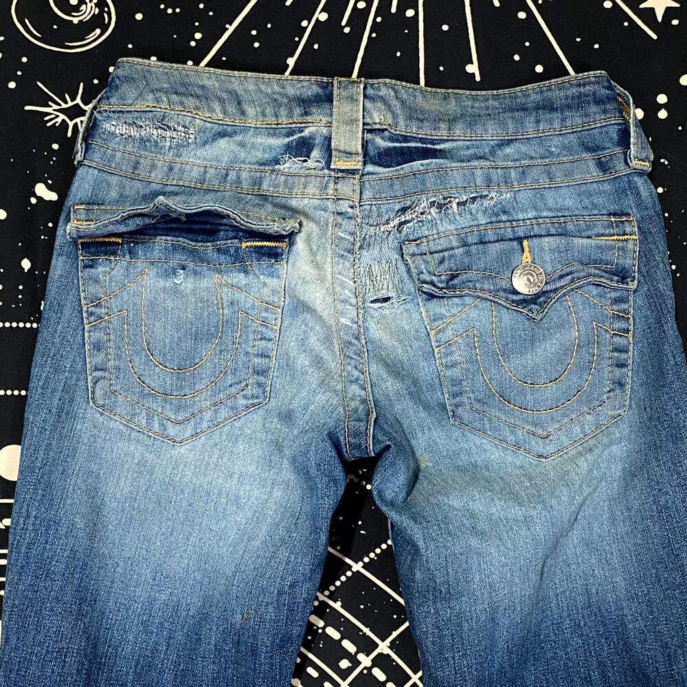 True Religion Jeans Womens 26x29 Blue Cotton Denim Bootcut Western Y2K